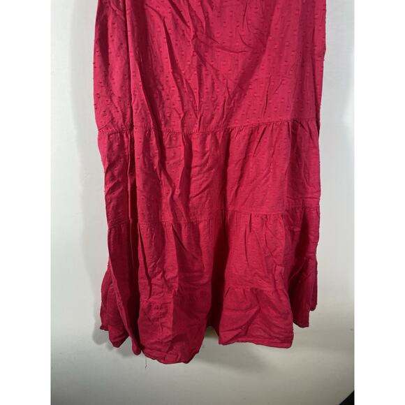 Old Navy Dress Sz 4X Hot Pink Tiered Swiss Dot Knee Length Barbiecore Soft Girl - Picture 4 of 11